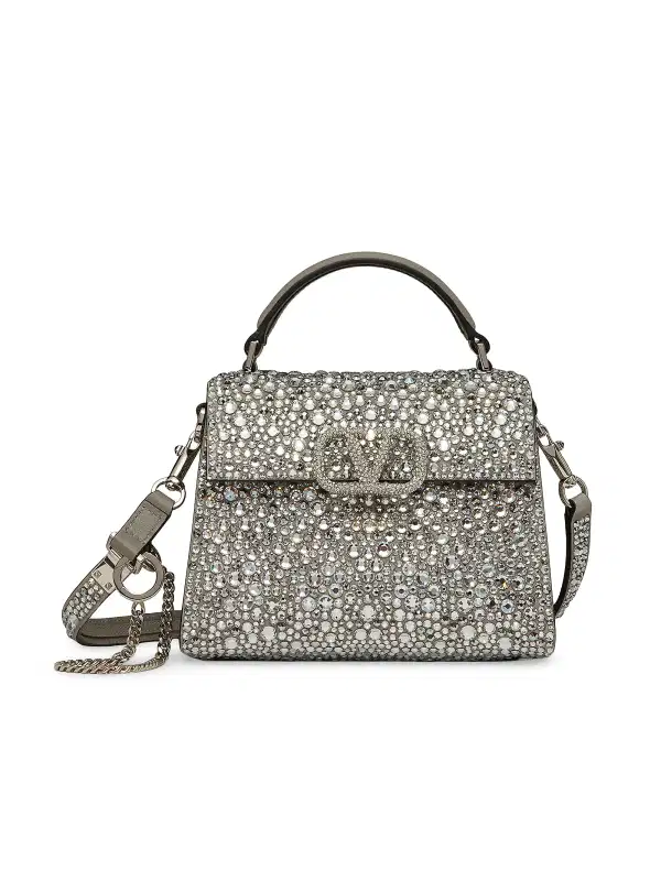 VSLING Mini Rhinestone Top Handle Bag - Purses