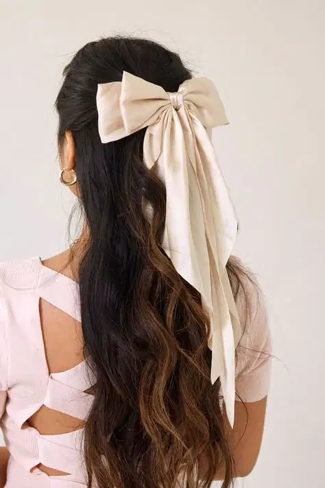 White Bow Headpiece - Quinceañera Headpieces