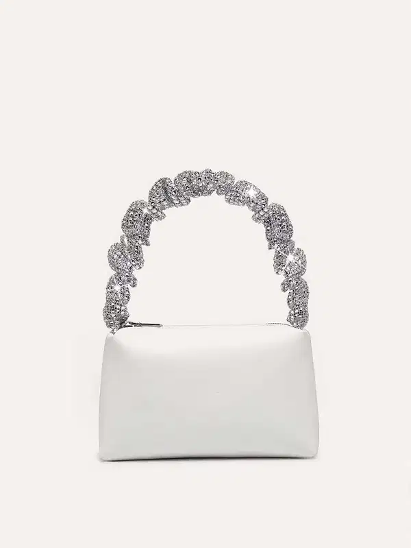 White Sparkly Evening Purse - Purses