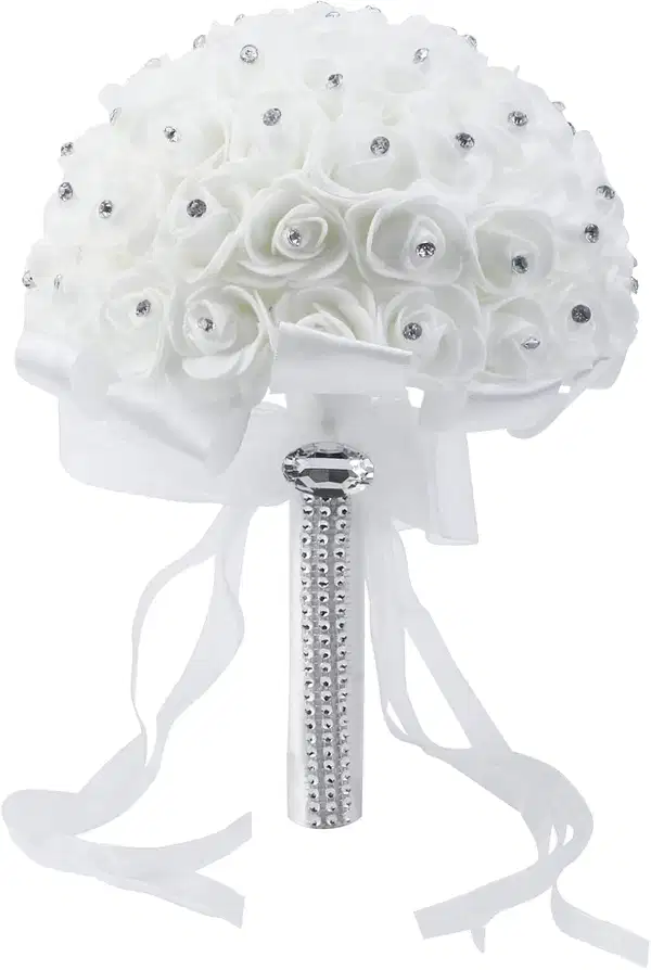 White Rhinestone Ribbon Bouquet - Ramos