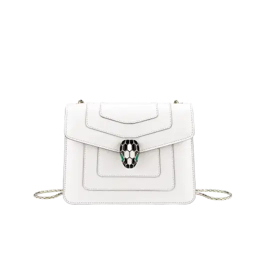 Serpenti Forever Top Handle in White - Purses