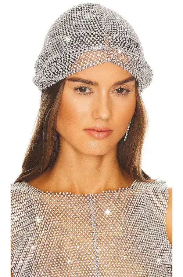 Revolve Silver Mesh Cap - Headpieces