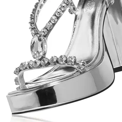 Silver Disco Platform Sandals - Shoes