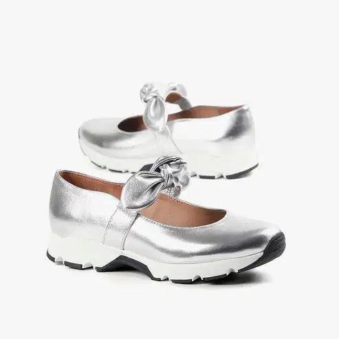 Big Bow MJ Silver Sneakers - Shoes