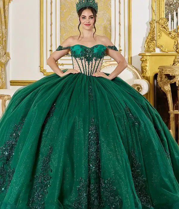 Dark Green Tulle Quinceanera Dress - Dresses
