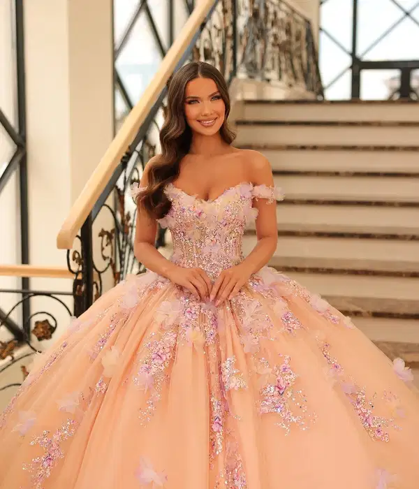 Coral and Pink Amarra Gown - Quinceañera Dresses