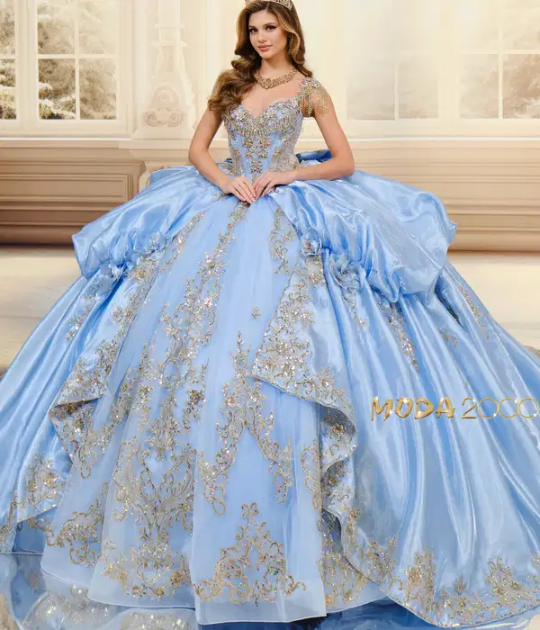 Sweetheart Blue Satin Quinceañera Ball Gown - Dresses