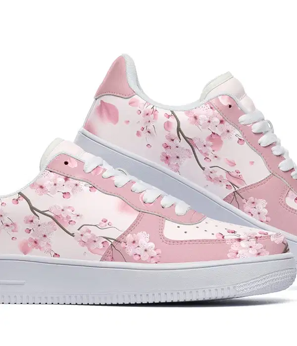 Cherry Blossom Pattern Court Sneakers - Shoes