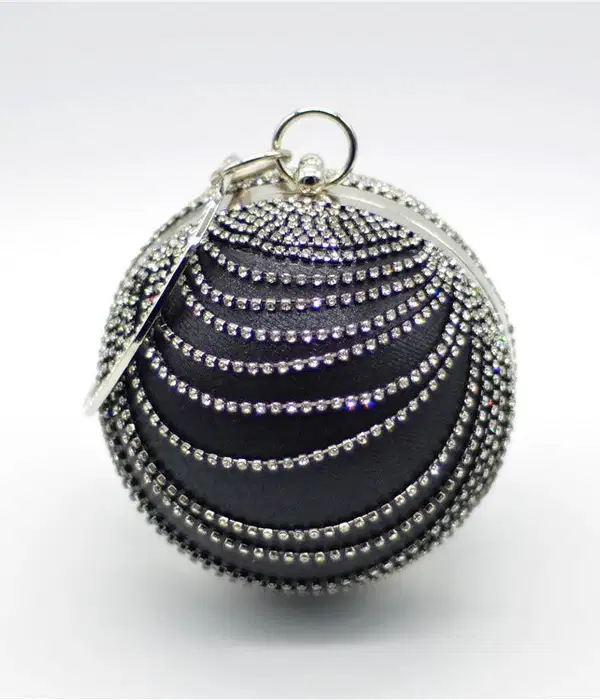 Black Fringed Beaded Party Bag - Purses
