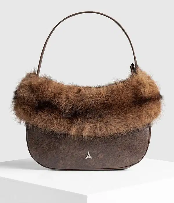 Vintage Leather and Fur Handbag - Purses