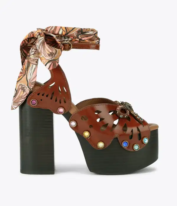Butterfly Brown Platform Heel - Shoes