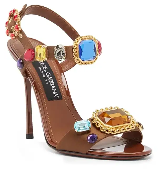 Dolce & Gabbana Embellished Brown Sandals - Shoes