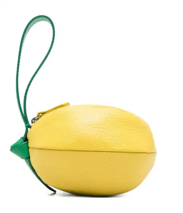 Lemon Designed Mini Leather Clutch - Purses