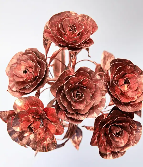 Handmade Copper Rose Bouquet - Ramos