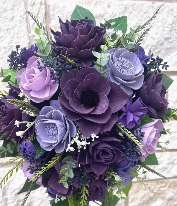 Gothic Purple Sola Wood Flower Bouquet - Ramos