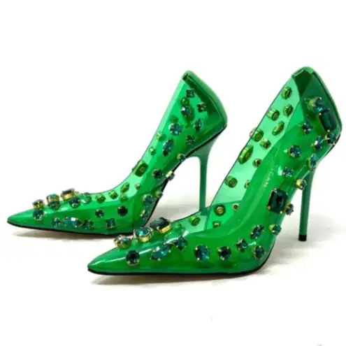 Green Plexi Stilettos - Shoes