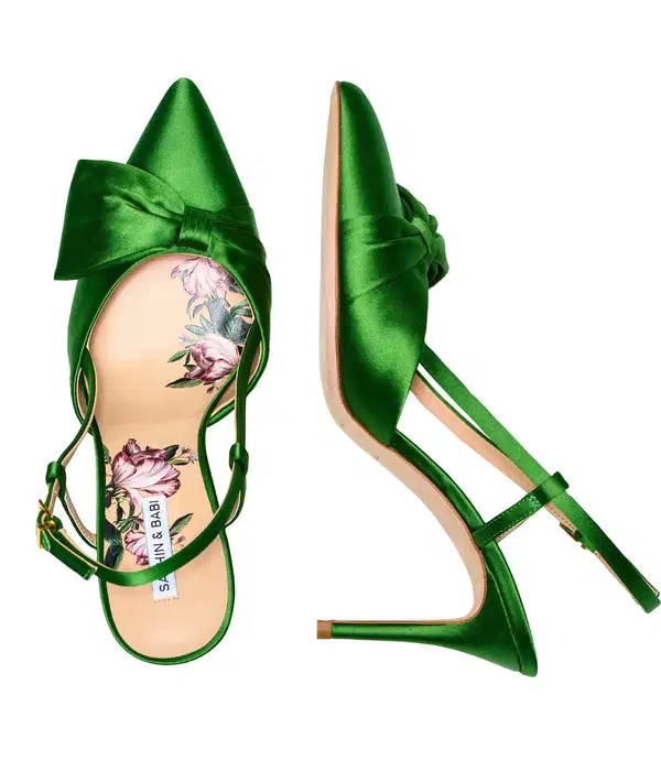 Garnet Green Party Slingbacks - Quinceañera Shoes
