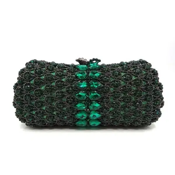 Green Crystal Clutch - Purses