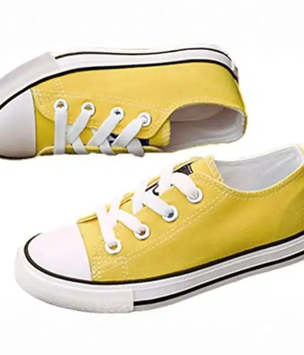 Yellow Canvas Sneakers - Quinceañera Shoes