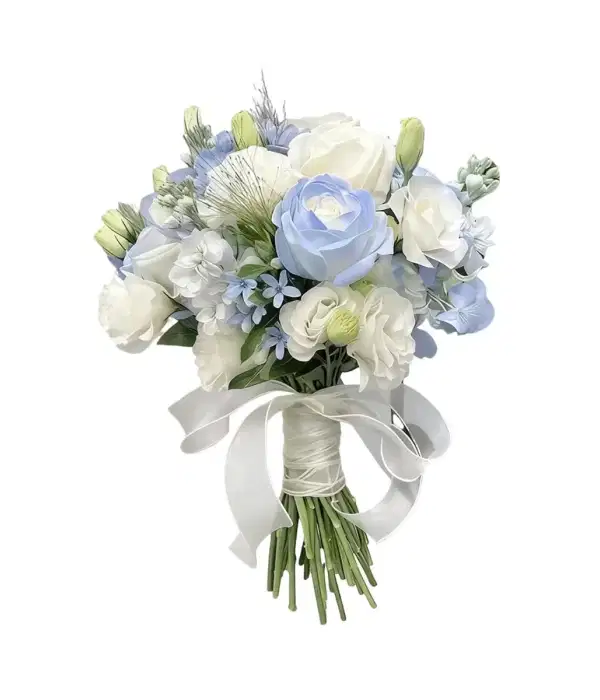 Dusty Blue Floral Bouquet - Quinceañera Ramos