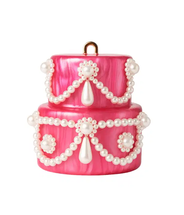 Acrylic Cake Clutch In Hot Pink - Purses