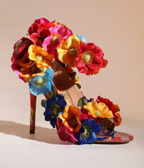 Fadwa 3D Flower Sandals In Multicolor - Shoes