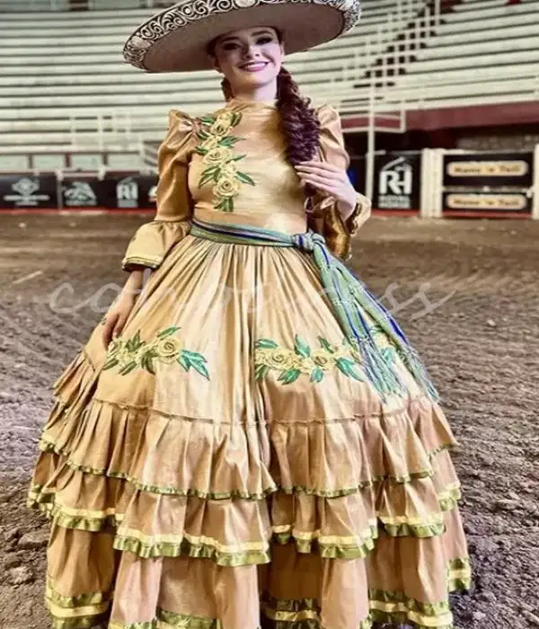Mariachi Gold Quinceanera Dress - Dresses