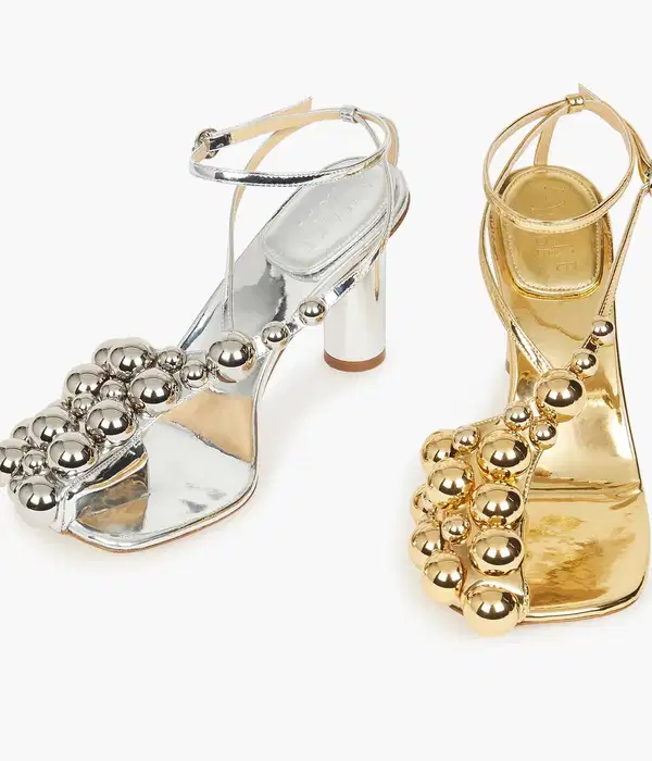 Christine Silver Gold and Silver Heels - Shoes