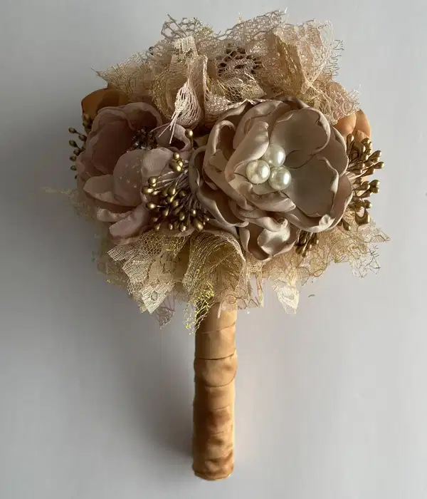 Gold Fabric Flower Bouquet - Ramos