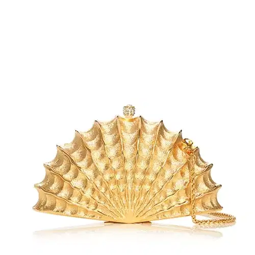 Golden Shell Convertible Clutch - Purses