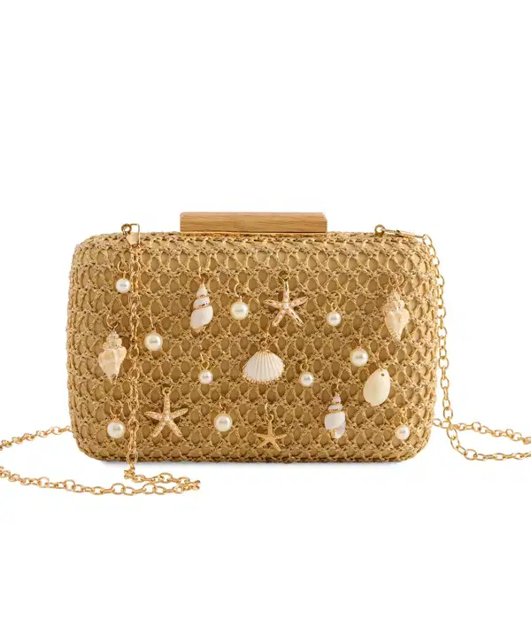 Golden Shells Shoulder Bag Clutch - Purses