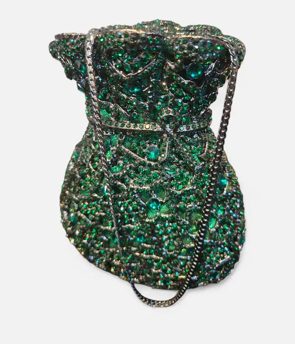 Emerald Green Rhinestone Bag - Purses