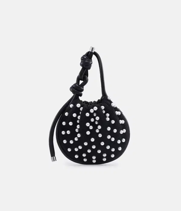 Ina Mini Potli Pearls Black Bag - Purses