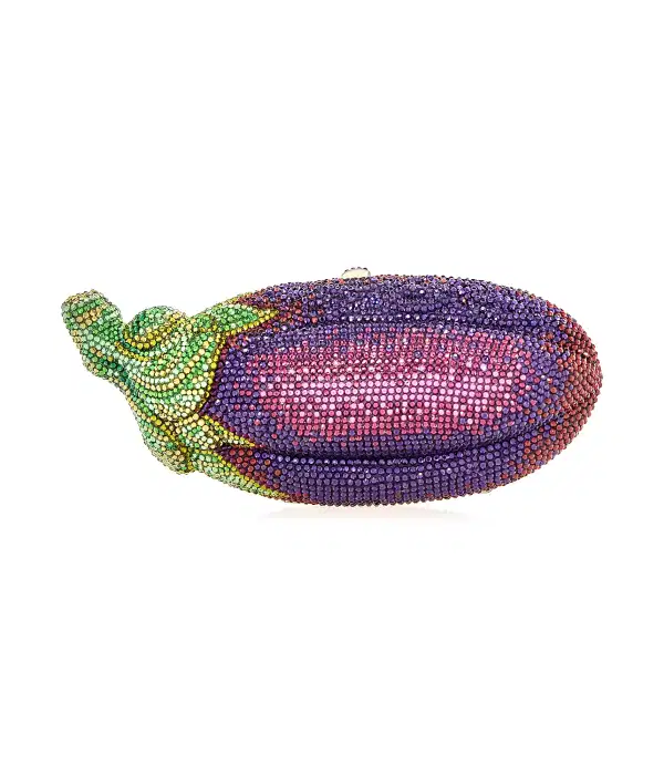Eggplant Crystal-Embellished Clutch - Purses