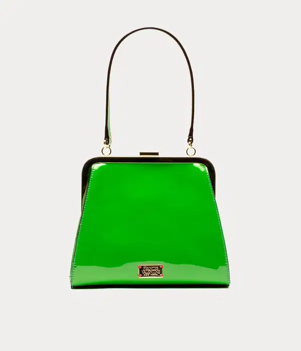 Lulu Frame Bag in Bright Green - Purses