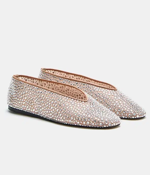 Fawn Mesh Crystal Slippers - Shoes