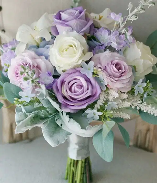 Purple and White Artificial Bouquet - Ramos
