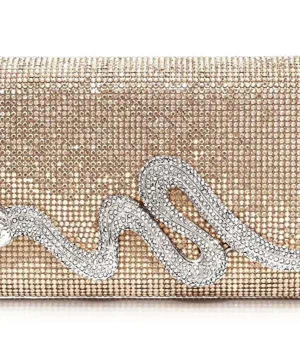 Serpent Champagne Crystal Clutch - Purses