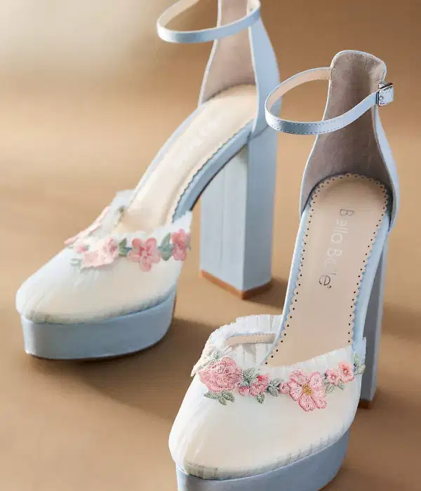 Bella Belle Blue Tulle Platform Heels - Shoes