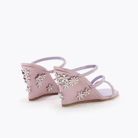 Eva Lilac Wedge Sandal - Shoes