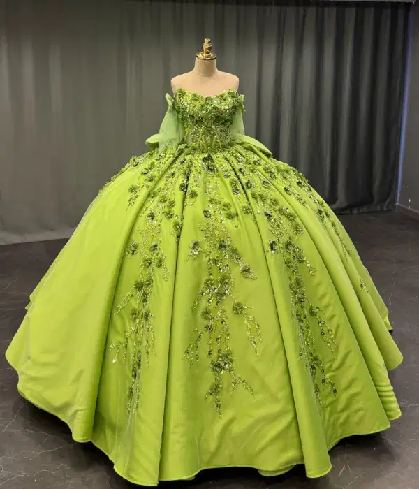 Lime Green Quinceañera Dress - Dresses