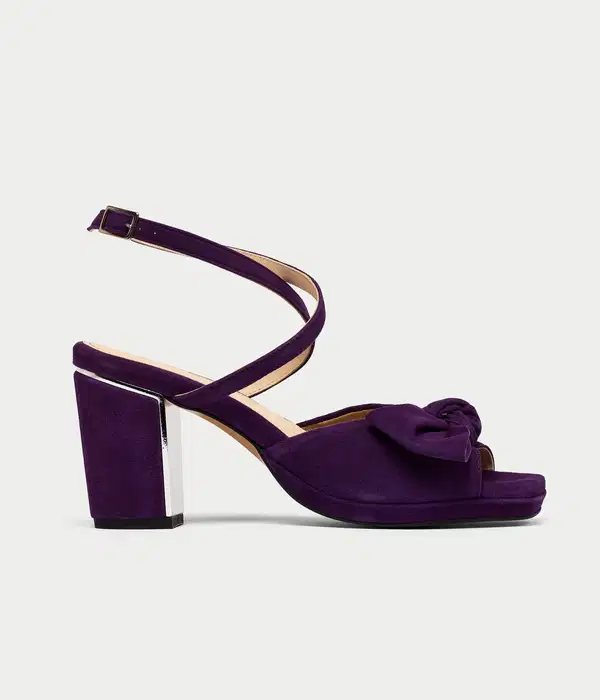 Lydia Plum Suede Block Heels - Shoes