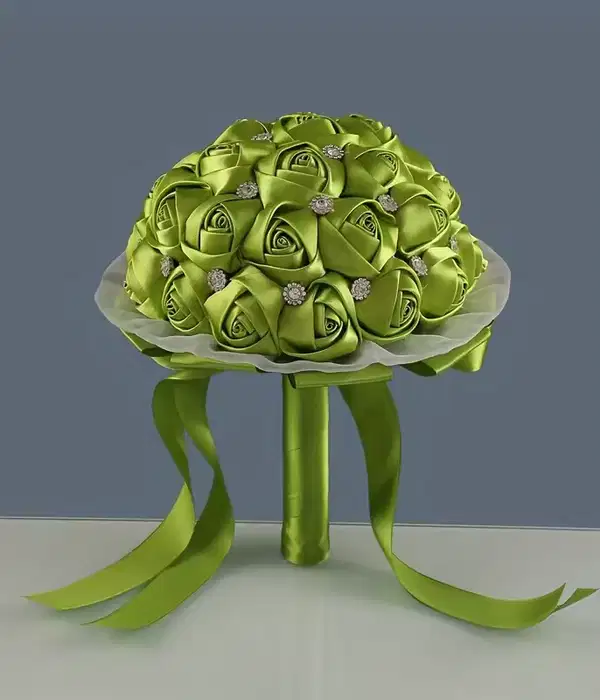 Green Satin Rose Bouquet - Ramos