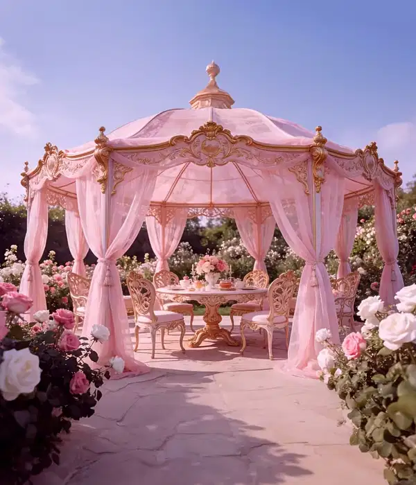 Marie Antoinette Pink Tent Inspo - Party Vibes