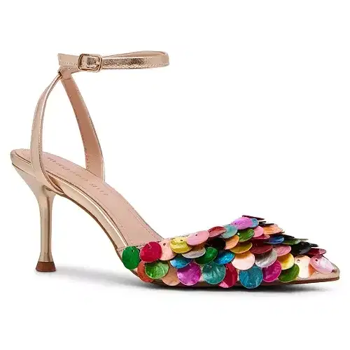 Embellished Pointed Toe Pumps - Shoes