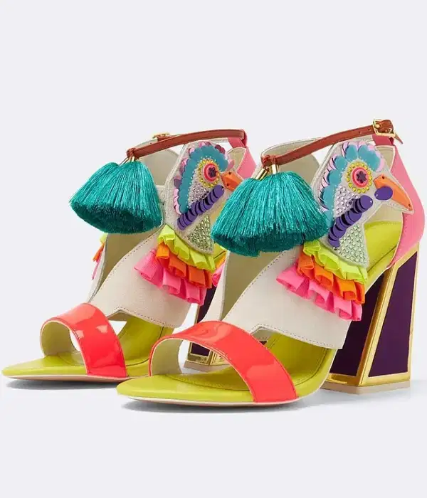 Multicolor Ankle Strap Sandals - Shoes
