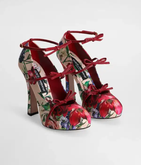 Multicolor Satin Pumps - Shoes