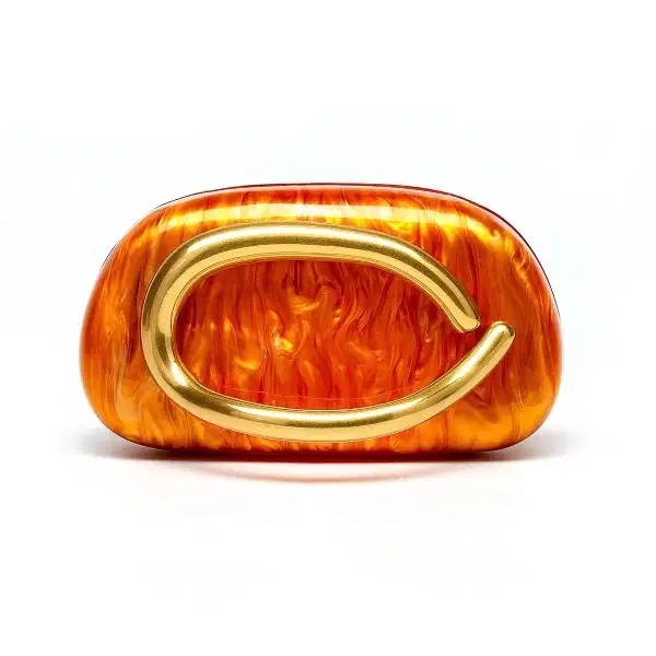 Orange Acrylic Clutch Bag - Purses