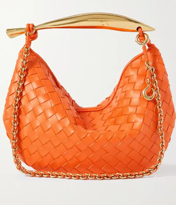 Bottega Veneta Sardine Orange Leather Shoulder Bag - Purses