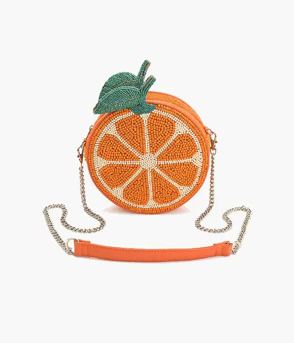 Citrus Zest Orange Beaded Sling Bag - Purses